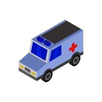 Isometric Ambulance On Background vector