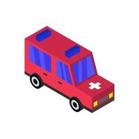 Isometric Ambulance On Background vector