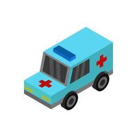 Isometric Ambulance On Background vector