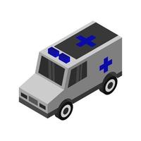 Isometric Ambulance On Background vector