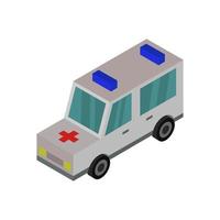 ambulancia isométrica en el fondo vector