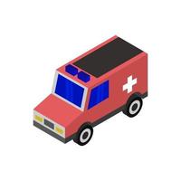 Isometric Ambulance On Background vector