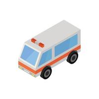 Isometric Ambulance On Background vector