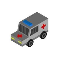 ambulancia isométrica en el fondo vector