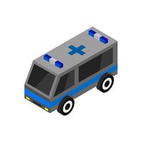 Isometric Ambulance On Background vector