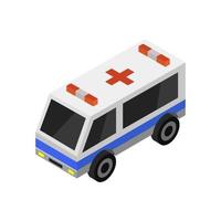 Isometric Ambulance On Background vector