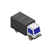 Isometric Truck On White Background vector