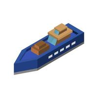 Isometric Ship On White Background vector