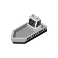 Isometric Ship On White Background vector