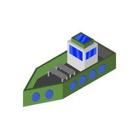 Isometric Ship On White Background vector