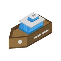 Isometric Ship On White Background vector