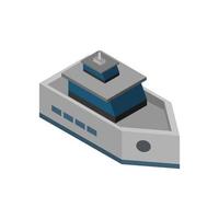 Isometric Ship On White Background vector