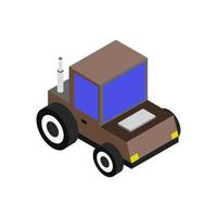 Isometric Tractor On Background vector