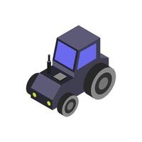 Isometric Tractor On Background vector