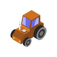 Isometric Tractor On Background vector