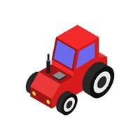 Isometric Tractor On Background vector