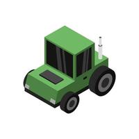 Isometric Tractor On Background vector