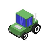 Isometric Tractor On Background vector