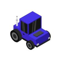 Isometric Tractor On Background vector