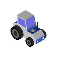 Isometric Tractor On Background vector