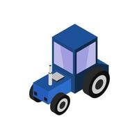 Isometric Tractor On Background vector