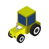 Isometric Tractor On Background vector