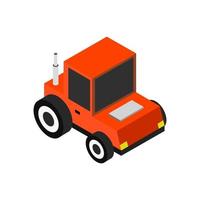 Isometric Tractor On Background vector