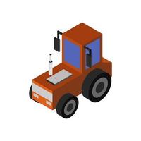 Isometric Tractor On Background vector