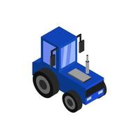 Isometric Tractor On Background vector