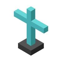 Isometric Religious Cross On Background vector