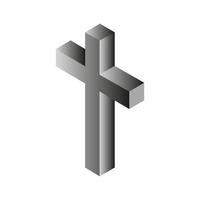 Isometric Religious Cross On Background vector