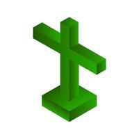 Isometric Religious Cross On Background vector