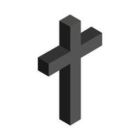 Isometric Religious Cross On Background vector