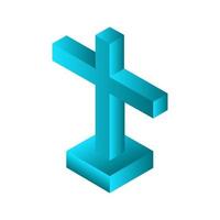 Isometric Religious Cross On Background vector