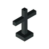 Isometric Religious Cross On Background vector