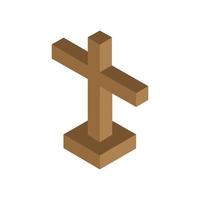 Isometric Religious Cross On Background vector