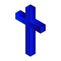 Isometric Religious Cross On Background vector