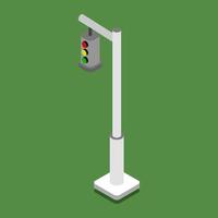 Isometric Traffic Light On Background vector