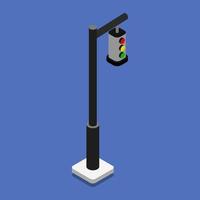 Isometric Traffic Light On Background vector