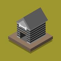 Isometric Dog Kennel On Background vector