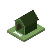 Isometric Dog Kennel On Background vector