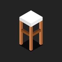 Isometric Stool On Background vector