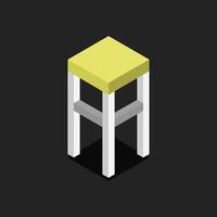 Isometric Stool On Background vector