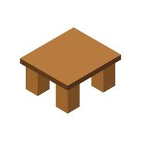 Isometric Coffee Table On Background vector