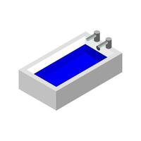 Isometric Bathtub On Background vector