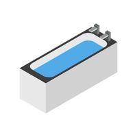 Isometric Bathtub On Background vector