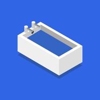 Isometric Bathtub On Background vector