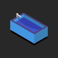 Isometric Bathtub On Background vector