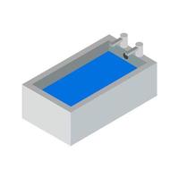 Isometric Bathtub On Background vector