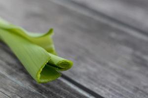 Portion of fresh leek photo